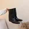 2960-1 Novas Botas Chelsea de Couro Genuíno Moda Estilo Francês Couro Genuíno Moda Botas Femininas