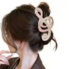 Grampo de Cabelo em Forma de Flor Extra Grande de 13cm Estilo Francês, Acessório de Cabelo Grampo Tubarão Fosco Estilo Floresta Menina para Primavera e Verão