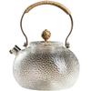 Tetera de Vidrio Martillado Resistente al Calor, Apta para Estufas Eléctricas de Cerámica, con Asa de Cobre Trenzada con Cuerda de Cáñamo, Juego de Té