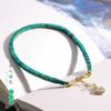 Pulsera Azul Primavera Turquesa Fina Joyería Antigua Retro Oro K Pequeña Verde Fresco para Mujer Pulsera Nicho