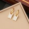 Nuevos aretes de joyería transfronteriza de acero inoxidable con diamantes completos, aretes de estrella y luna, temperamento, aretes de amor E464