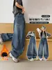 Calça jeans forrada com fleece para meninas, nova coleção outono/inverno 2026, calça casual larga de inverno espessa para crianças