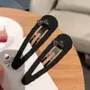 Grampo de Cabelo Coreano, Presilha BB Clip, Popular entre Influenciadoras Femininas, para Prender Fios Soltos, Grampo para Franja Lateral, Piranha Preta para a Parte de Trás da Cabeça