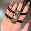 Novo Estilo Japonês e Coreano Anel Quadrado de Diamante Multi-fios para Cabelo Corda de Cabelo Simples Versátil para Rabo de Cavalo Moda Bola de Diamante Tendão de Borracha Acessórios de Cabelo