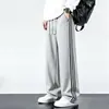 Pantalones deportivos nuevos, holgados y cómodos, de pierna recta, con tres rayas, para hombre, de algodón, modernos, talla grande, pantalones casuales para primavera y otoño