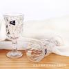 Copa de vino tinto de pie alto con relieve creativo de estilo europeo, copa de champán con cuentas, taza de jugo para el hogar, taza de bebida fría