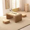 Mesa de centro de ratán para tatami Mesa de balcón Mesa de té Mesa baja japonesa simple Mesa Kang Plataforma de suelo para el hogar Mesa combinada