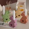 Resina de cristal diy coelho da Páscoa Castiçal molde de silicone epóxi gesso decoração de vela coelho fofo