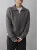 Cross2026 Outono Inverno Novo Online Cardigan de Tricô Liso Lã Gola Polo Feminino Grosso Lapela Casaco Suéter