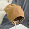 Novo chapéu de tricô de caxemira espesso de outono e inverno, moderno, combina com tudo, para circunferência craniana grande, com ponta fechada para afinar o rosto, proteção para as orelhas, chapéu para frio para homens e mulheres