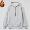 Nova blusa de moletom com forro de lã, grossa e com capuz, casaco masculino quente casual, moderno e estiloso, de corte solto, peça versátil