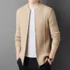 Moderna Chaqueta de Punto Estilo Hong Kong para Hombre, Nueva Chaqueta de Punto Casual Primavera y Otoño 2024 Ropa para Hombre