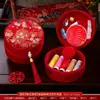 Conjunto completo de artigos para casamento: kit de costura, conjunto de dote de alta qualidade para uso doméstico, caixa de casamento vermelha prática para a noiva