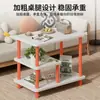Mesa Lateral Móvel Sala de Estar Simples Sofá Lateral Pequena Mesa de Café Espaço Prateleira de Armazenamento Multifuncional Mesa de Cabeceira Mesa Lateral