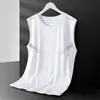 [Entrega Rápida] Chaleco Camiseta sin Mangas de Secado Rápido Seda Helada Top Deportivo Holgado Manga Corta para Correr Ropa de Entrenamiento Fitness