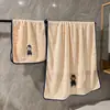 Toalla Facial y de Baño de Secado Rápido para Uso Doméstico, Absorbente y Libre de Pelusa, Bata de Baño para Adultos para Mujer, Set de Dos Piezas Engrosado, Estilo Pareja, Nuevo