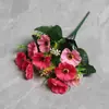 5 Garfos e 10 Cabeças de Flor de Cerejeira da Primavera e Crisântemos Tecido de Seda Buquês Artificiais Decorações para Casamento Hotel Casa Sala de Estar Decoração Para Tirar Fotos