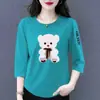 Comercio exterior transfronterizo ropa de maternidad, camiseta de manga tres cuartos para mujeres de mediana edad y mayores, holgada, casual, top básico versátil