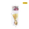 Amazon Transfronterizo Shangchao 6 Piezas Vajilla de Acero Inoxidable Cuchillo y Tenedor Cuchara Hotel Cuchillo y Tenedor para Steak Occidental Traje de 24 Piezas