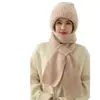 Conjunto de Chapéu de Neve e Cachecol Estilo B, Chapéu Espesso para Outono e Inverno, Chapéu de Lã Tricotado para Mulheres, Chapéu Quente, Chapéu de Lã com Forro de Fleece à Prova de Frio
