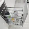 Acero Inoxidable 304 Canasta para Tirador de Gabinete de Cocina Canasta para Condimentos Tipo Cajón Riel Deslizante Canasta de Almacenamiento para Condimentos Canasta para Condimentos