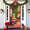 2026 Nueva Cortina de Puerta Navideña Bandera Decoración de Fondo del Monstruo Verde Grinch Navideño para Exteriores Tela Colgante Cubierta de Puerta