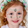 Adesivos de Rosto de Animal com Glitter Fofos Decoração Facial Descartável para Festa Infantil Tatuagem Temporária à Prova d'Água e Suor
