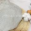 Tela de crepé de doble gasa de algodón puro, pequeña y fresca, estilo a cuadros, estampada, para ropa de bebé, hogar, pijamas infantiles