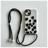 Black Tulip Apple 14 Crossbody Lanyard Capa para iPhone15promax Transparente 13 Soft Case 12