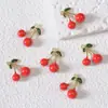 Lindo Colgante de Aleación Roja Serie Fruta Cereza Material para Joyería de Collar Pulsera Hecha a Mano DIY