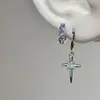 Nuevos Pendientes de Cruz de Circonita Super Brillantes, Pendientes de Moda de Hada Frescos y Dulces, Diseño Exquisito y Pendientes Versátiles