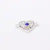 2024 venta caliente transfronteriza accesorios de joyería con forma de corazón ojos azules pulsera collar diamante de punto aleación accesorios de aceite de gota diy
