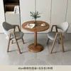 Combinação Simples de Mesa e Cadeira de Luxo Leve Mesa de Recepção para Lazer Moderno Mesa de Negociação Mesa de Jantar para Cafeteria de Hotel Mesa Redonda Pequena para Varanda