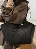 Bolso tote de gran capacidad tejido en cruz, bolso de hombro individual Ins personalizado moderno y a la moda estilo coreano, bolso de mano versátil fresco