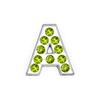 Letras cromadas atacado 8MM full diamond letras de diamante verde oliva acessórios para joias DIY letras em inglês letras de diamante