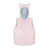 Peluche estilo americano, cálido, oso de peluche bordado, cremallera grande, con capucha, chaleco con forma de oreja, corte holgado, adelgazante, lindo y adorable abrigo para mujer