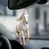 Nuevo colgante acrílico plano de caballo blanco para coche transfronterizo