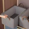Caixa de Armazenamento Pied-de-Poule Caixa de Armazenamento Caixa de Armazenamento com Estrutura de Aço Catiônico Caixa de Armazenamento Caixa de Armazenamento Dobrável Artefato de Armazenamento