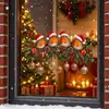 Guirnalda de Petirrojo Navideño Pegatinas Estáticas para Ventana Sin Pegamento Sin Daño al Vidrio Decoración de Ambiente Festivo para Ventana de Sala de Estar