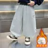 Calças de Fleece Forrado para Meninos, Calça Longa de Veludo Peça Única para Bebês Meninos no Inverno, Calças Quentes de Perna Torta, Calças de Moletom de Algodão Xadrez para Crianças Pequenas