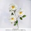 Montanha de Neve de Três Cabeças Rosa Casamento Flores Artificiais Materiais Florais para Casamento Flores Artificiais Arranjos Florais Artificiais Flores de Seda Amazon Comércio Exterior Transfronteiriço