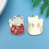 Año Nuevo 2024 20 gato de la suerte con aceite rojo que gotea seguro feliz colgante joyería DIY materiales de accesorios con cuentas