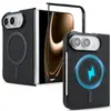 Adequado para capa de celular iPhone Duo, carregamento sem fio, MagSafe, suporte de carro, capa flip magnética, capa protetora dobrável de couro