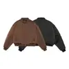 Ropa Vintage 25 Invierno Estilo Americano Color Sólido Acolchada Béisbol Piloto Cálida Chaqueta de Algodón para Hombres y Mujeres Parejas Abrigo de Algodón