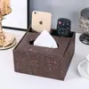 Caixa de Lenços, Porta-Guardanapos, Caixa Multifuncional de Couro de Luxo para Mesa de Centro, Armazenamento de Controle Remoto para Sala de Estar, Caixa de Lenços para Hotel