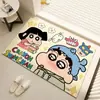 Alfombra de Piso de Barro de Diatomeas de Dibujos Animados Linda Shin-Chan para la Entrada Felpudo Decorativo para la Entrada Baño Absorbente de Agua Secado Rápido Antideslizante