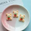 Acessórios de Resina de Urso e Coelho na Cor de Chá de Leite Bege Mais Vendidos para Capas de Celular, Acessórios de Cabelo e Copos