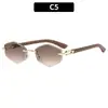 Moda Europea y Americana Nuevas Gafas de Sol Sin Marco Personalidad Corte Filo Sensación de Alta Gama Tan Geniales Gafas de Sol Personalidad Versátil Estilo Callejero Gafas