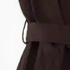 Fabricante de Ropa para Mujer Transfronterizo al por Mayor Vestido Nuevo Estilo Europeo y Americano 2025 con Cuello Solapa Manga Larga con Decoración de Correa y Lazo en la Cintura