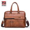 Bolsa de ombro masculina de negócios transfronteiriça, grande capacidade, resistente ao desgaste, bolsa transversal de PU, multifuncional, repelente de água, pequena bolsa para comércio exterior
